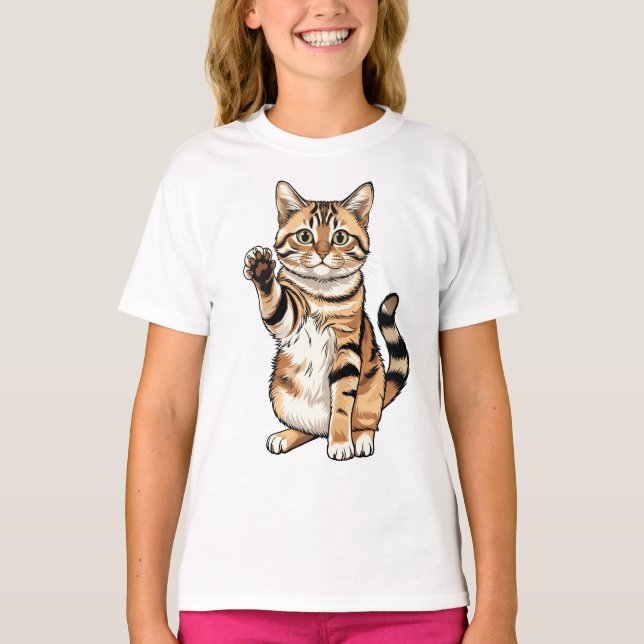 Camiseta Cute simple design men cat lover (Frente)