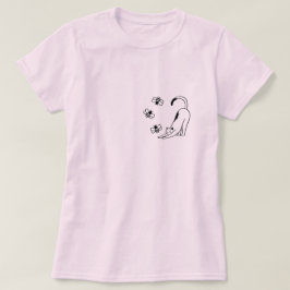 Camiseta Cute Simple Pink Cat 