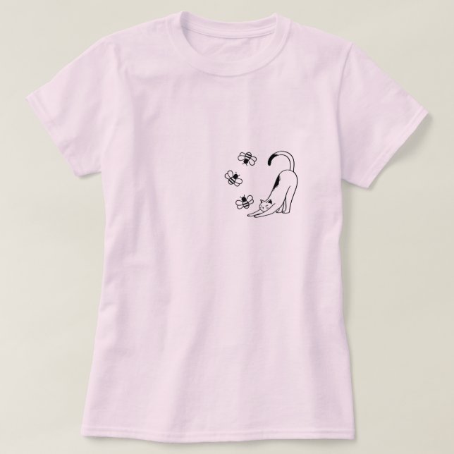 Camiseta Cute Simple Pink Cat  (Frente do Design)