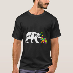 Camiseta Cute Single Mom Bear Autism Awareness Support Auti