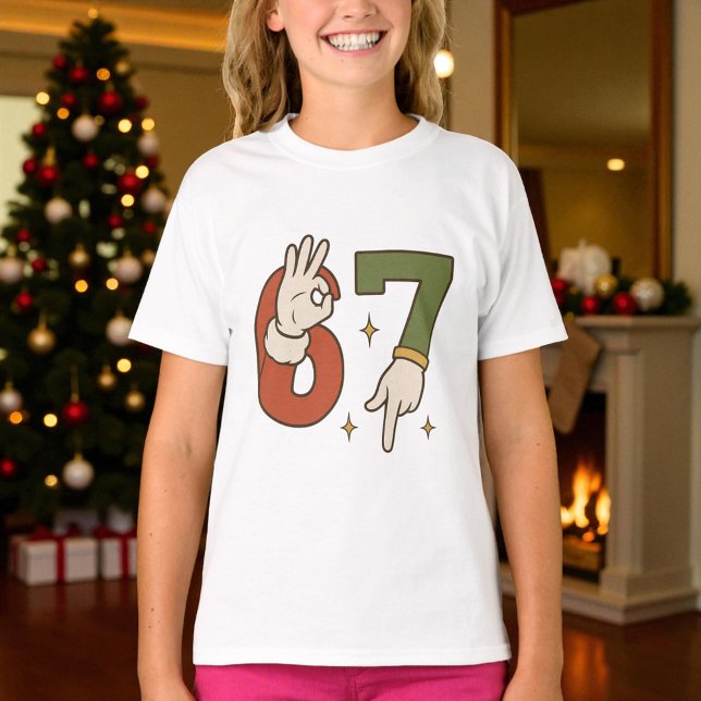 Camiseta Cute Six Seven 67 6 7 Christmas Santa Elf  (Criador carregado)