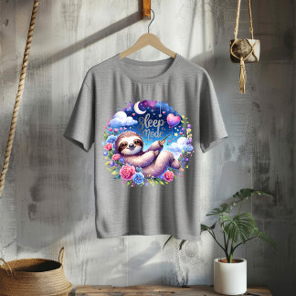 Camiseta Cute Sleep Mode Sloth Night Sky T-Shirt
