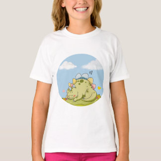 Camiseta Cute Sleeping Baby Dinosaur Kids T-Shirt
