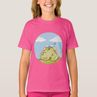 Camiseta Cute Sleeping Baby Dinosaur Kids T-Shirt