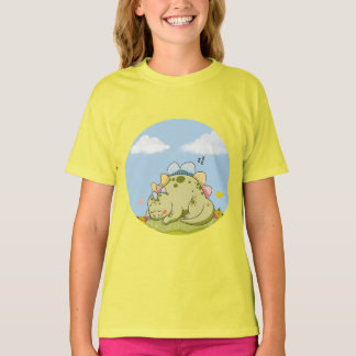 Camiseta Cute Sleeping Baby Dinosaur Kids T-Shirt