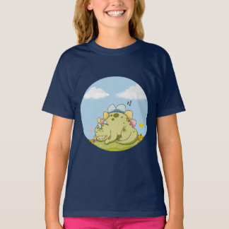 Camiseta Cute Sleeping Baby Dinosaur Kids T-Shirt