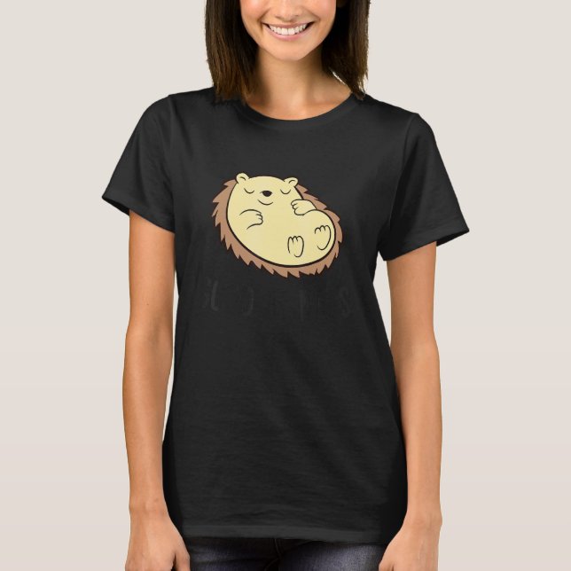 Camiseta Cute Sleeping Hedgehog Good At Naps  Hedgehog (Frente)