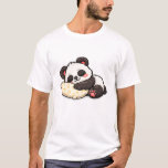 Camiseta Cute Sleeping Panda with Pillow<br><div class="desc">Adorable kawaii panda cuddling a cozy pillow. Perfect cute design for animal lovers and cozy vibes.</div>