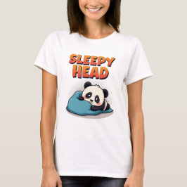 Camiseta Cute Sleepy Panda "Cabeça Sonolenta" Camisa-T femi