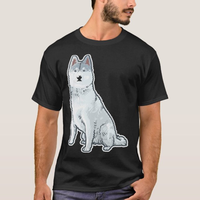 Camiseta Cute Sleigh Dog Siberian Husky (Frente)