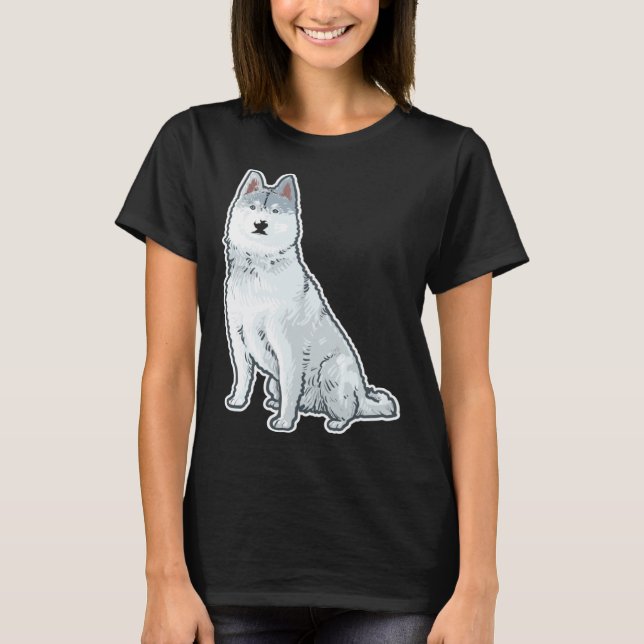 Camiseta Cute Sleigh Dog Siberian Husky (Frente)