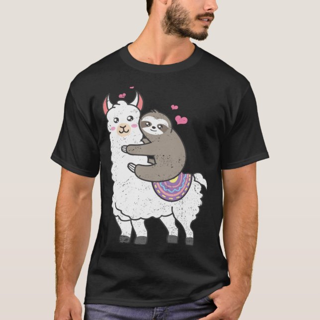 Camiseta Cute Sloth Alpaca  Lazy Sloths Owner Animal Graphi (Frente)