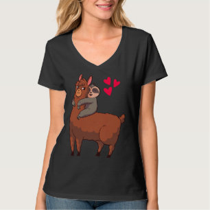 Camiseta Cute Sloth Andando Llama Heart Love