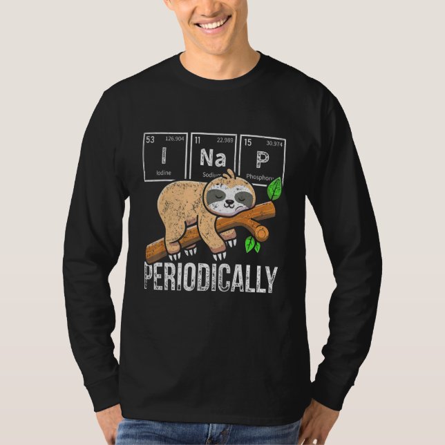 Camiseta Cute Sloth Animal Periódico Science Chemist C (Frente)