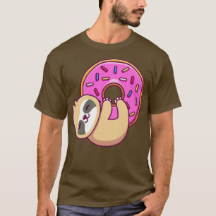 Camiseta Cute Sloth Hug Big Doughnut