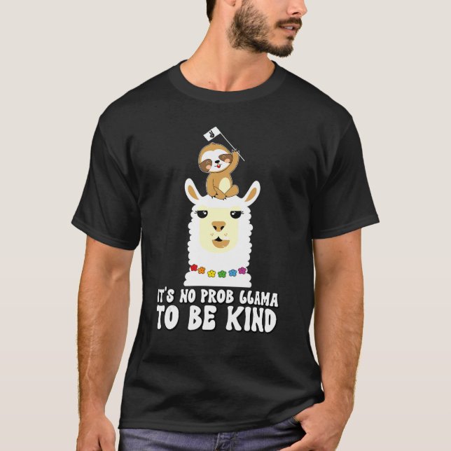 Camiseta Cute Sloth Llama Anti Bullying Kids Girls UNITY DA (Frente)