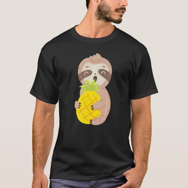 Camiseta Cute Sloth Pineapple  Tropical Fruit Food (Frente)