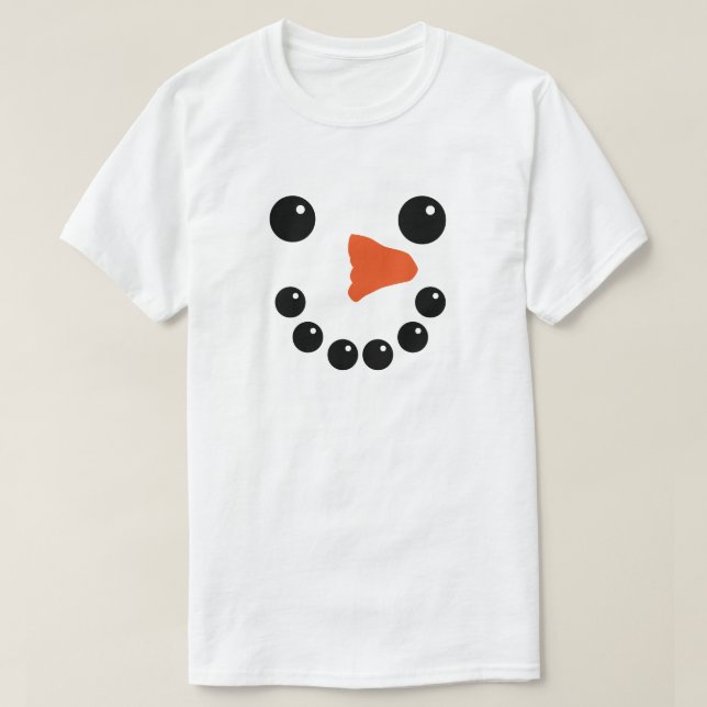 Camiseta Cute Snowman Face (Frente do Design)