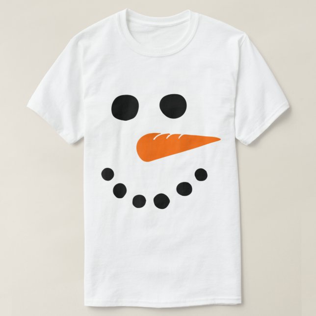 Camiseta Cute Snowman Face Christmas Design (Frente do Design)