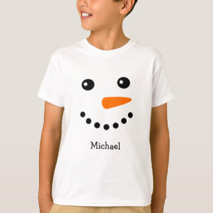 Camiseta Cute Snowman Face Personalizada Nome T-Shirt