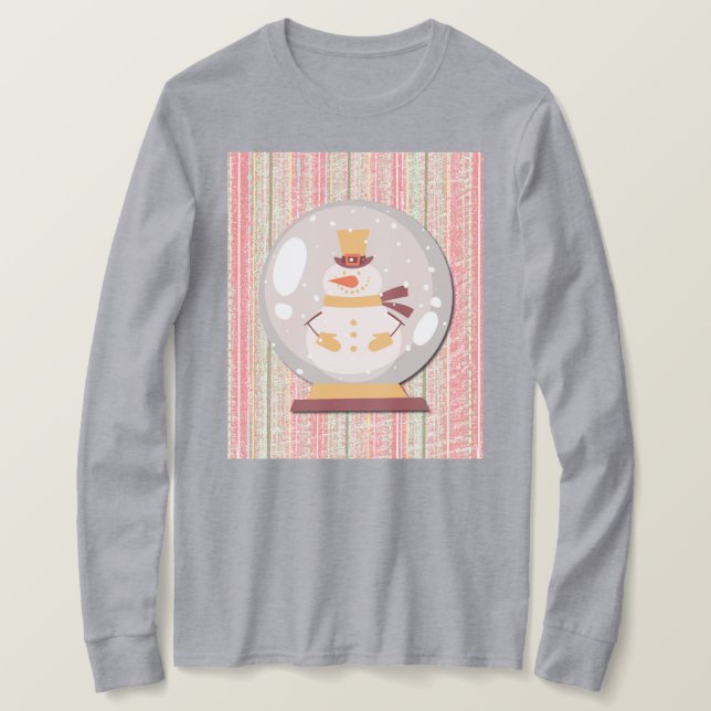 Camiseta Cute Snowman Snow Globe Art on T-Shirt (Frente do Design)