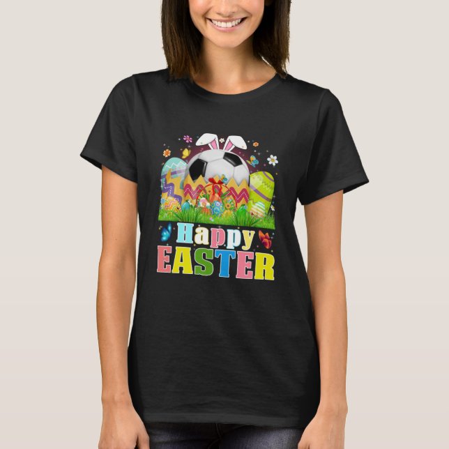 Camiseta Cute Soccer Ball Hatched From Egg Easter Day Men B (Frente)