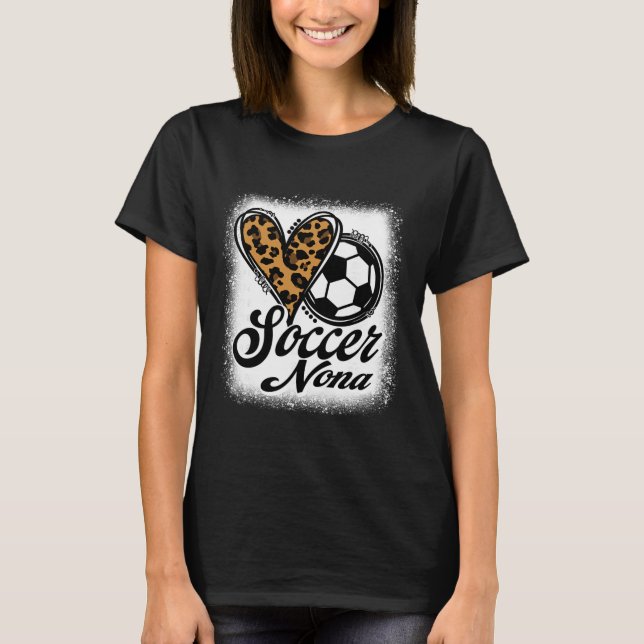 Camiseta Cute Soccer Nona Leopard Heart  (Frente)