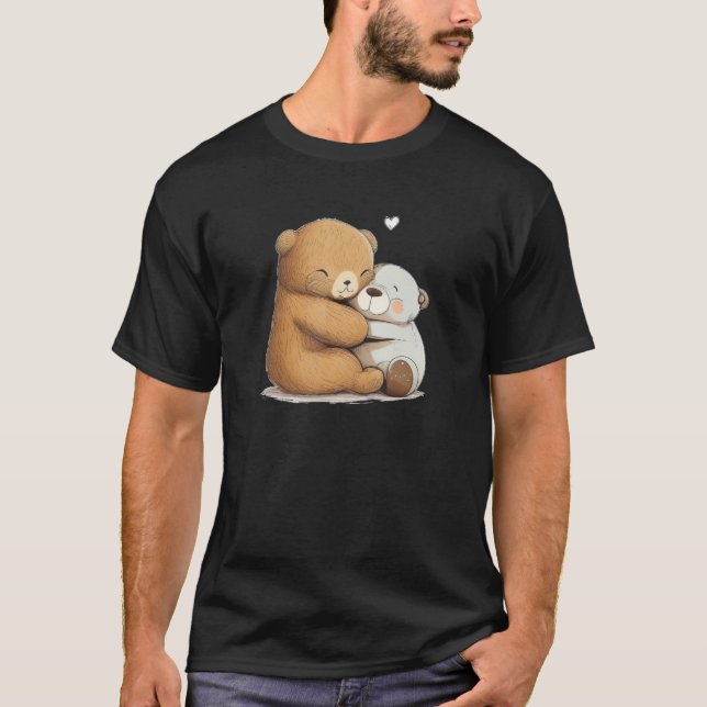 Camiseta Cute soft Toy hug for Teddy Bear and stuffed Anima (Frente)