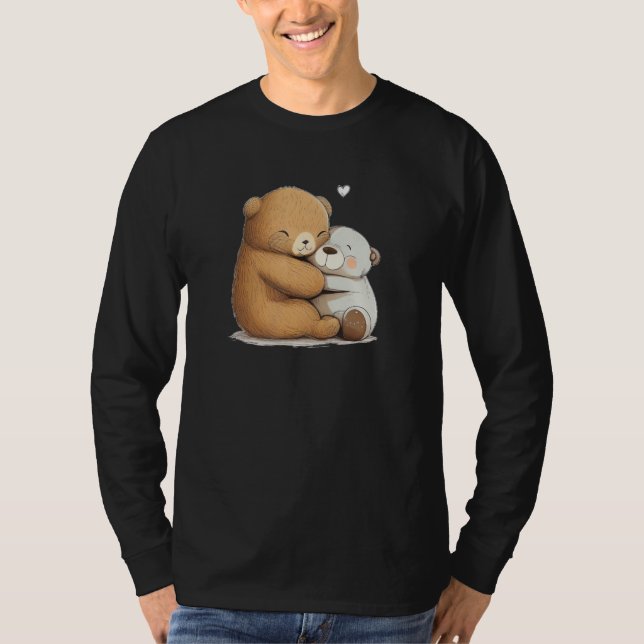 Camiseta Cute soft Toy hug for Teddy Bear and stuffed Anima (Frente)