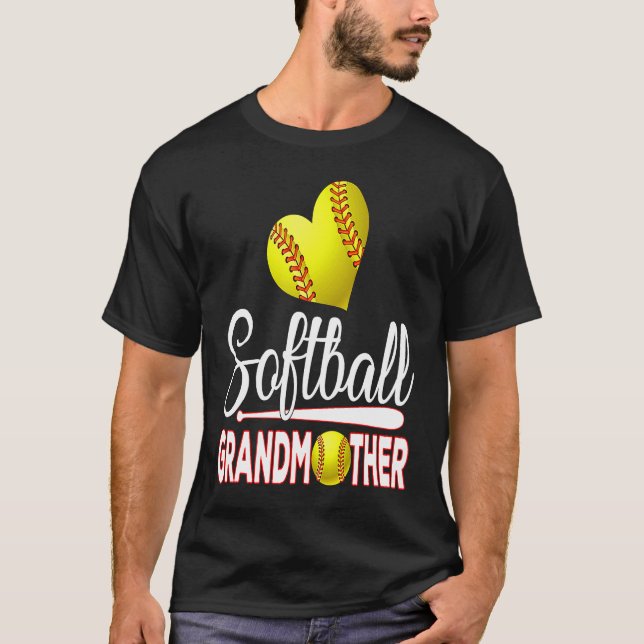 Camiseta Cute Softball Grandmother Baseball  Women Mother's (Frente)