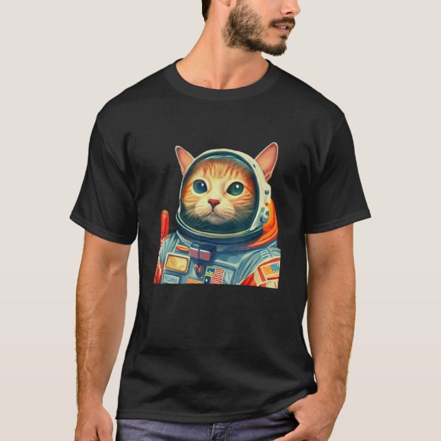 Camiseta Cute Space Cat Astronaut Kitten Adorable SciFi Pet (Frente)