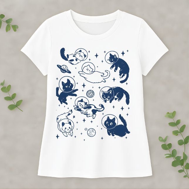 Camiseta Cute Space Cat Astronaut Kitty Galaxy Lover Kawaii (Criador carregado)