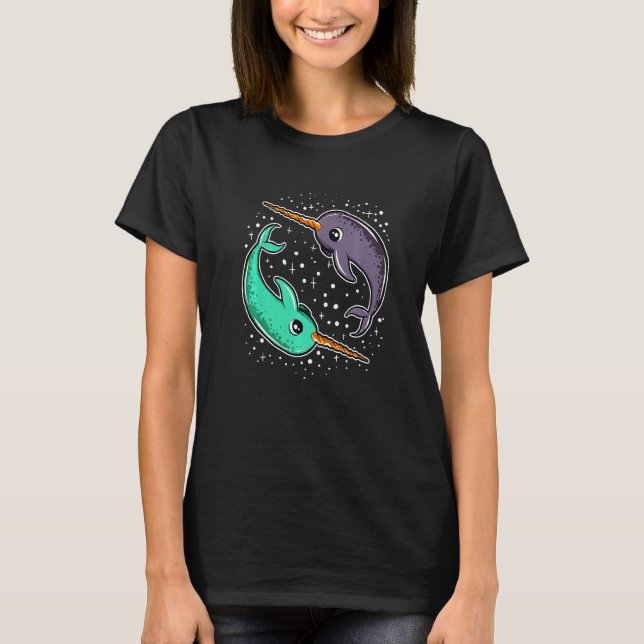 Camiseta Cute Space Narwhals Narwhal  Outerspace (Frente)