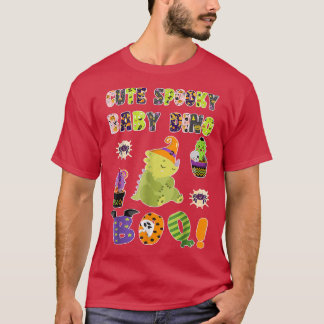 Camiseta Cute Spooky Baby Dino Halloween Boo No