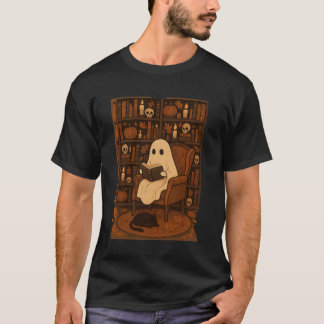 Camiseta Cute Spooky Library, Autumn Reading Ghost