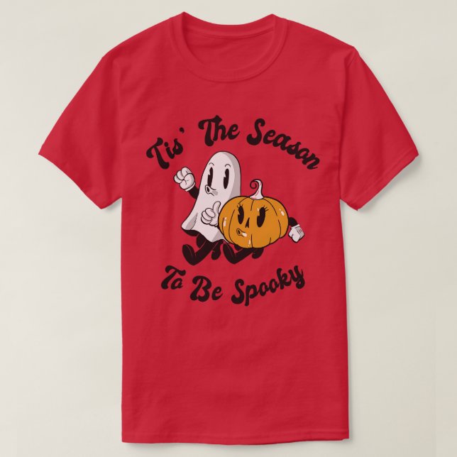 Camiseta Cute Spooky Pumpkin Ghost Halloween (Frente do Design)