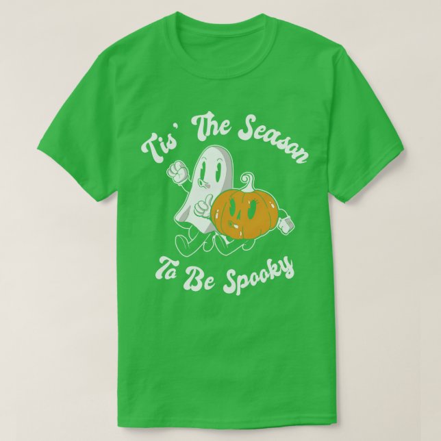 Camiseta Cute Spooky Pumpkin Ghost Halloween (Frente do Design)