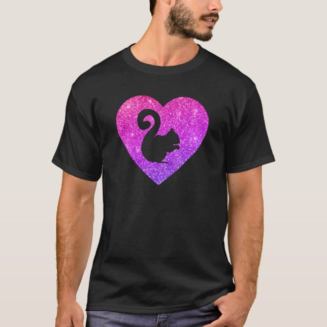 Camiseta Cute Squirrel Heart  For Girls and Women (Frente)