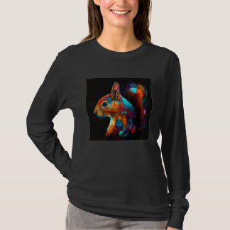 Camiseta Cute Squirrel Illustration Colorful Polygonal Pop