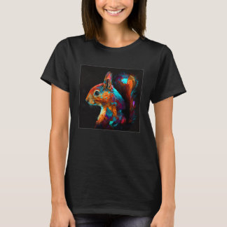 Camiseta Cute Squirrel Illustration Colorful Polygonal Pop