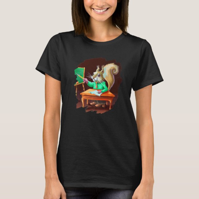 Camiseta Cute  Squirrel Teacher Professor School (Frente)