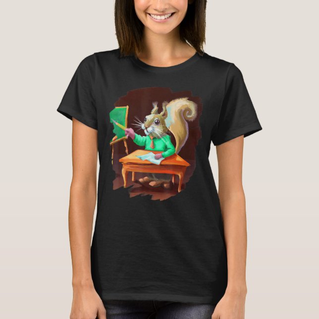 Camiseta Cute   Squirrel Teacher Professor School (Frente)
