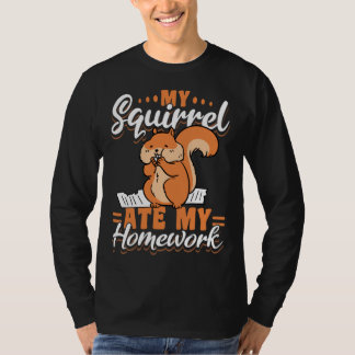 Camiseta Cute Squirrels Rodent  My Squirrel Ate My Homework