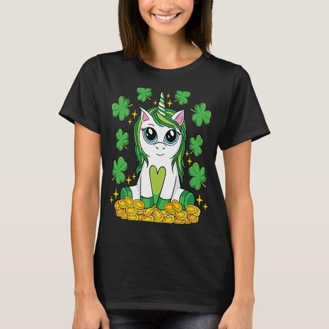 Camiseta Cute St Patrick's Day Irish Unicorn Lepricorn Lepr (Frente)