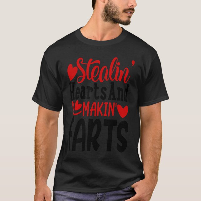 Camiseta Cute Stealing Hearts Valentine Valentines Day Roma (Frente)