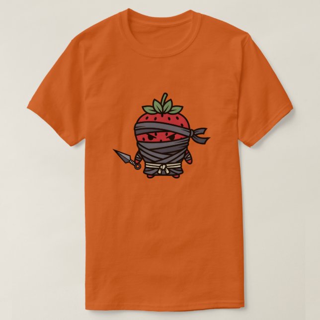Camiseta Cute Strawberry Ninja Assassin Japanese Pop Art (Frente do Design)