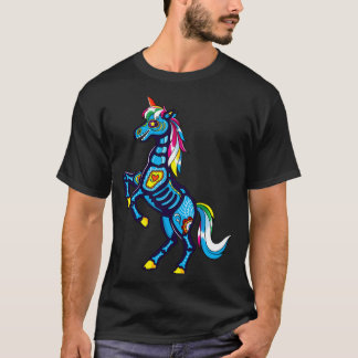 Camiseta Cute Sugar Skull Unicórnio Mexicano Dia das Bruxas