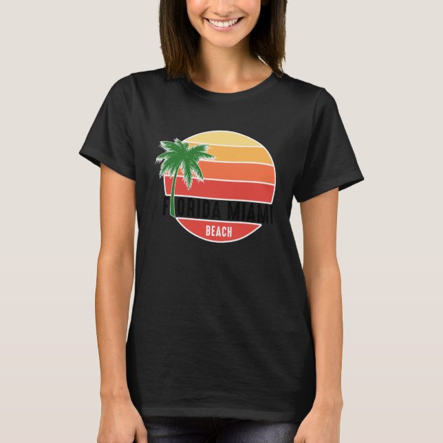 Camiseta Cute Summer Beach Vacation Tees  Florida Miami Bea (Frente)