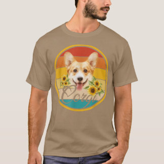 Camiseta Cute Sunflower Corgi Dog Dad Mom Fathers Day Lover