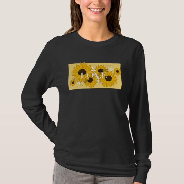 Camiseta Cute Sunflower Saying Love (Frente)